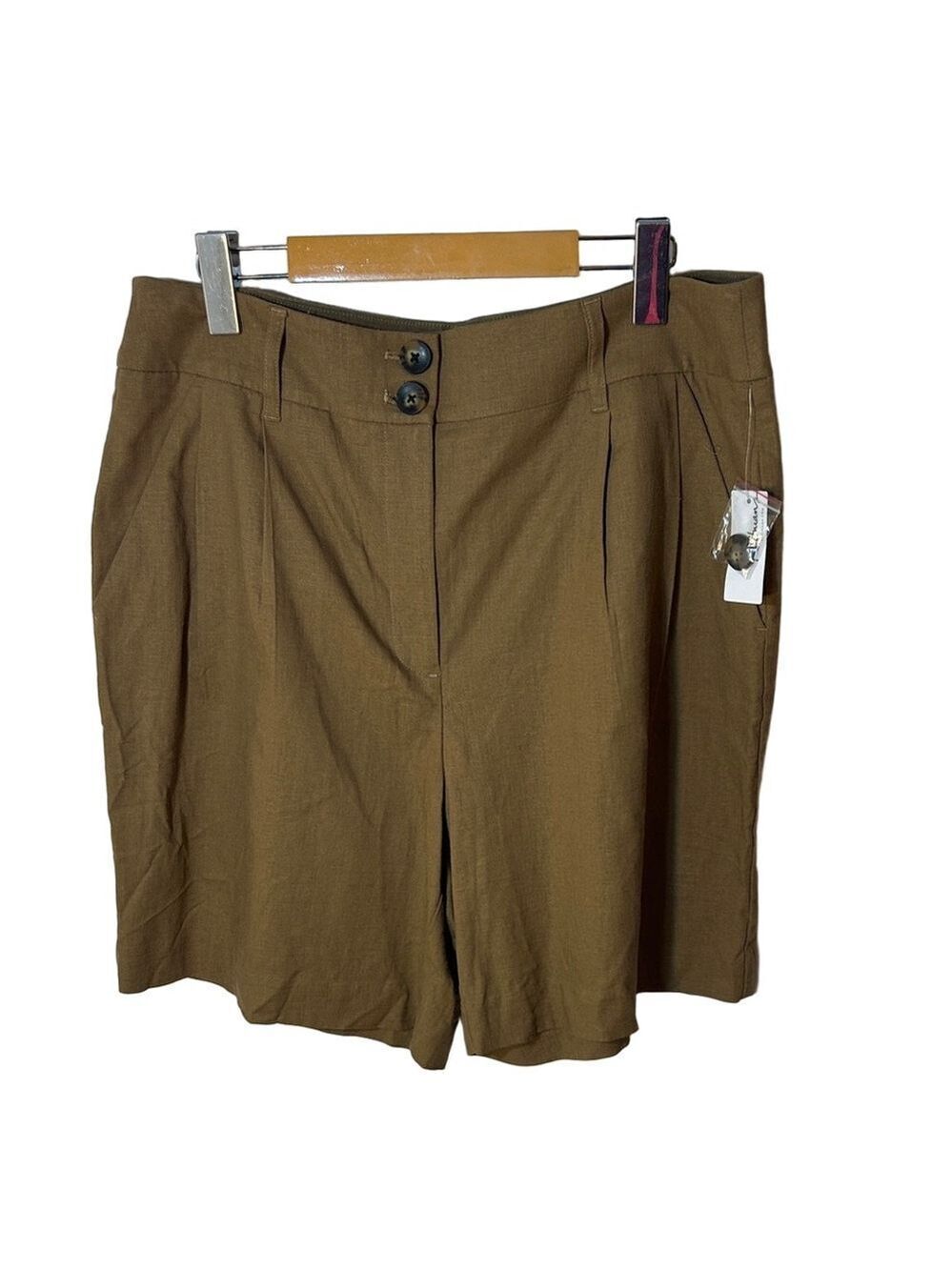 Reitman’s linen blend brown shorts size 14 nwt